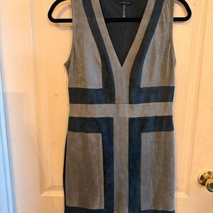 Cals Two-Tone Mini Dress in Gray and Black